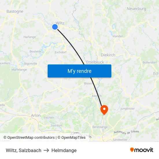 Wiltz, Salzbaach to Helmdange map