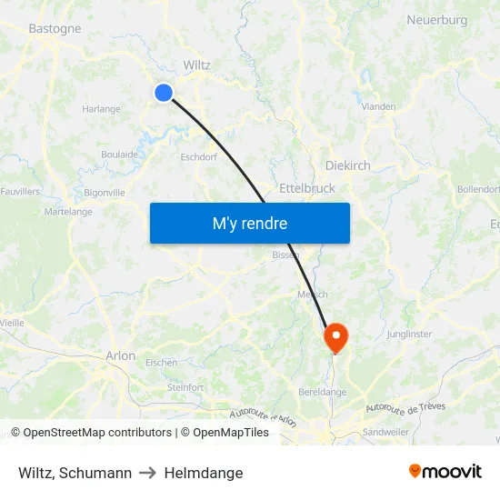 Wiltz, Schumann to Helmdange map