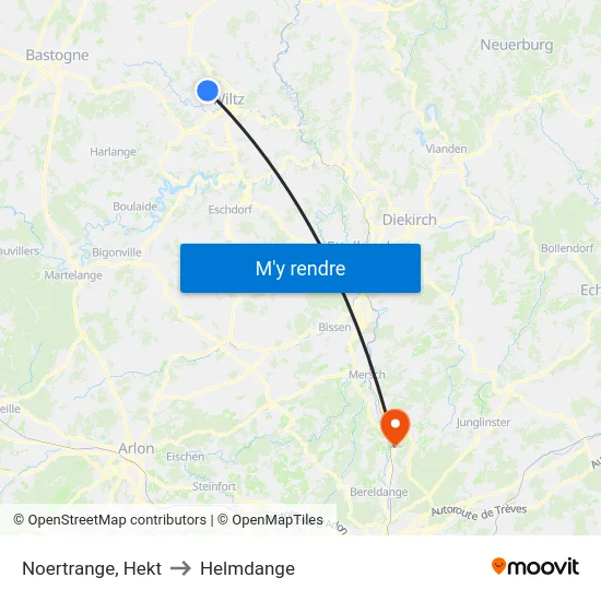 Noertrange, Hekt to Helmdange map