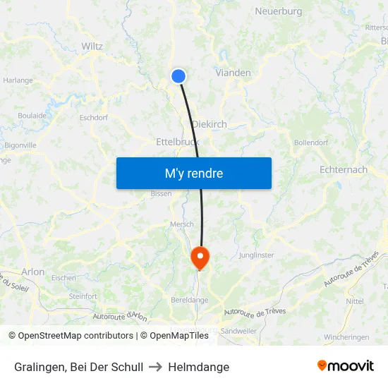 Gralingen, Bei Der Schull to Helmdange map