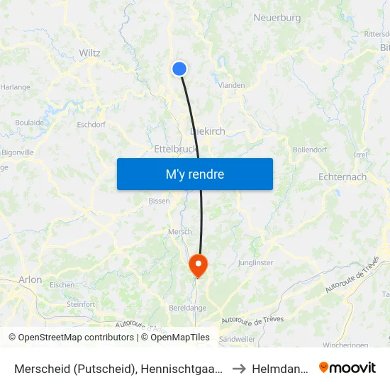Merscheid (Putscheid), Hennischtgaass to Helmdange map