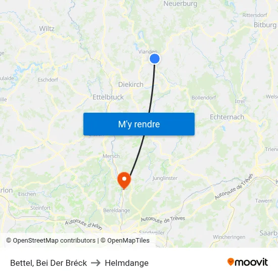 Bettel, Bei Der Bréck to Helmdange map