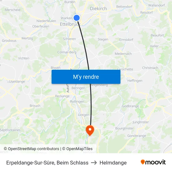 Erpeldange-Sur-Sûre, Beim Schlass to Helmdange map