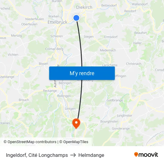 Ingeldorf, Cité Longchamps to Helmdange map