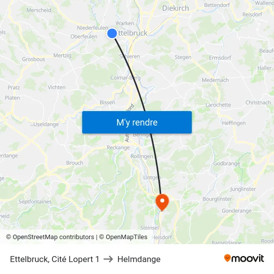 Ettelbruck, Cité Lopert 1 to Helmdange map