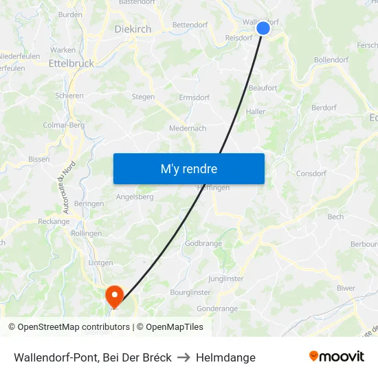 Wallendorf-Pont, Bei Der Bréck to Helmdange map