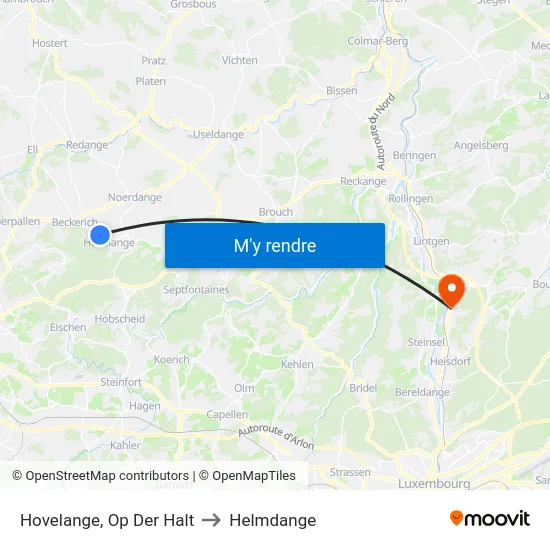 Hovelange, Op Der Halt to Helmdange map