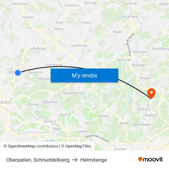 Oberpallen, Schnuddelbierg to Helmdange map