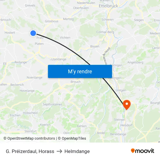 G. Préizerdaul, Horass to Helmdange map