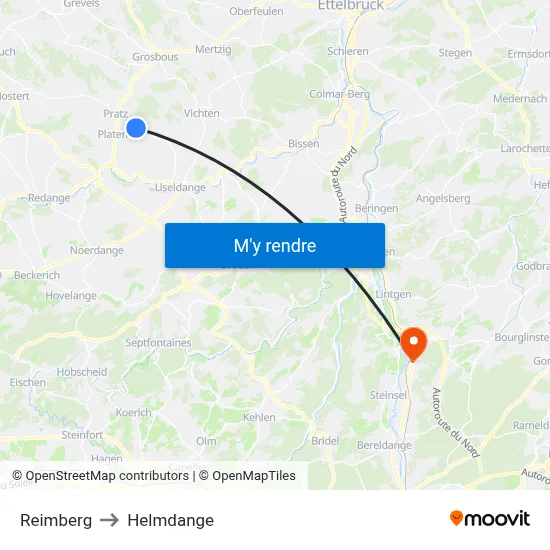 Reimberg to Helmdange map