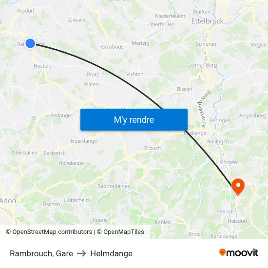 Rambrouch, Gare to Helmdange map