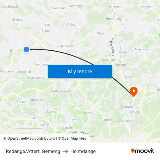 Redange/Attert, Gemeng to Helmdange map