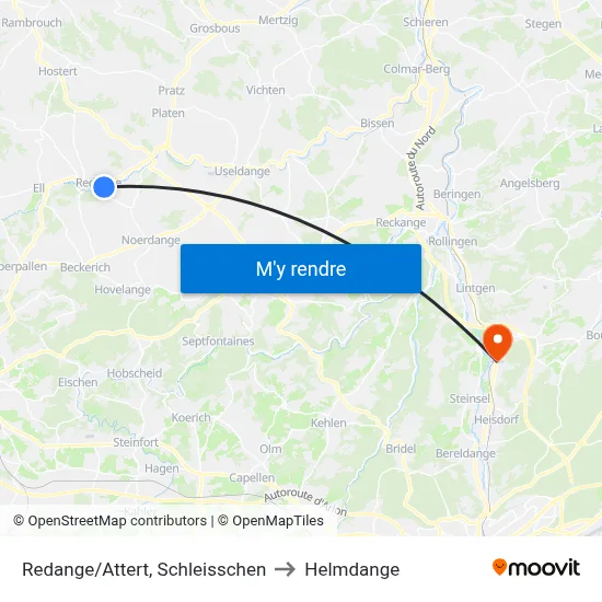 Redange/Attert, Schleisschen to Helmdange map