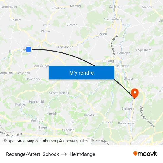 Redange/Attert, Schock to Helmdange map