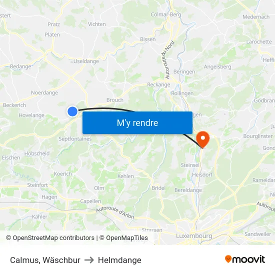 Calmus, Wäschbur to Helmdange map