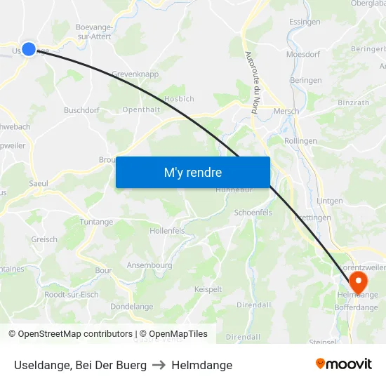 Useldange, Bei Der Buerg to Helmdange map