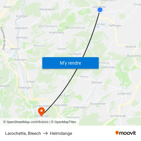 Larochette, Bleech to Helmdange map