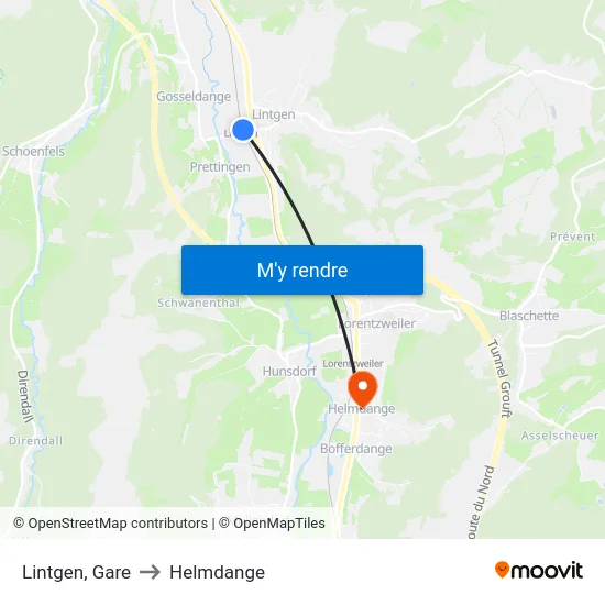 Lintgen, Gare to Helmdange map