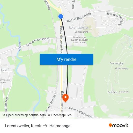 Lorentzweiler, Kleck to Helmdange map