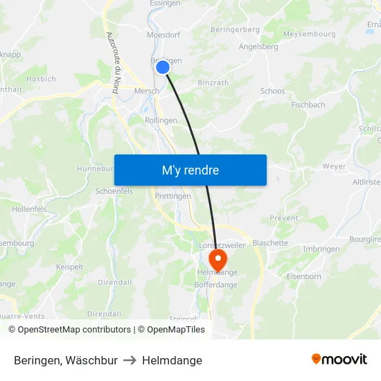Beringen, Wäschbur to Helmdange map