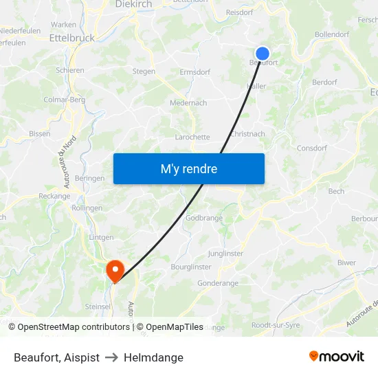 Beaufort, Aispist to Helmdange map