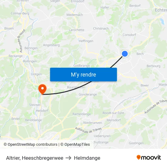 Altrier, Heeschbregerwee to Helmdange map