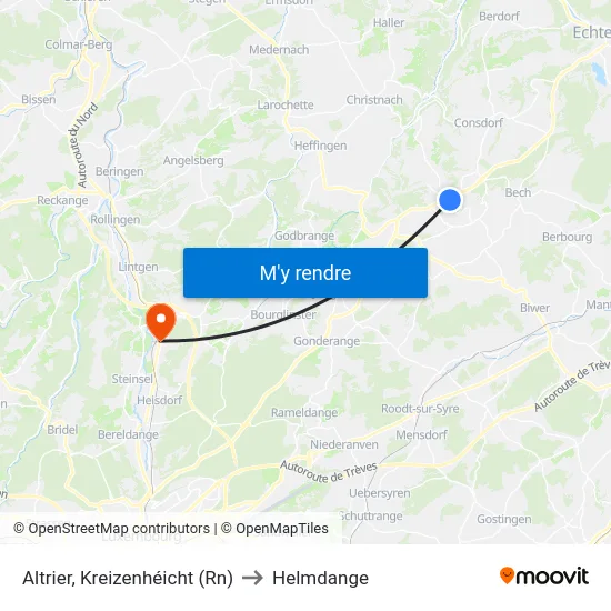 Altrier, Kreizenhéicht (Rn) to Helmdange map