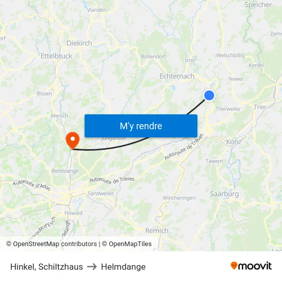 Hinkel, Schiltzhaus to Helmdange map