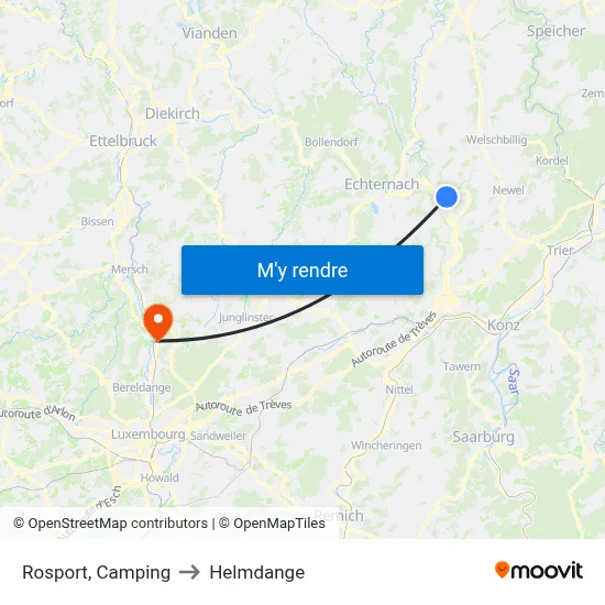 Rosport, Camping to Helmdange map