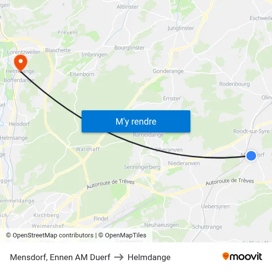 Mensdorf, Ennen AM Duerf to Helmdange map