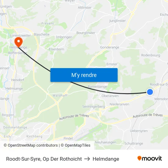 Roodt-Sur-Syre, Op Der Rothoicht to Helmdange map