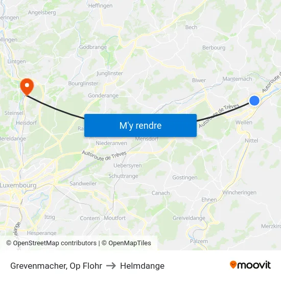 Grevenmacher, Op Flohr to Helmdange map