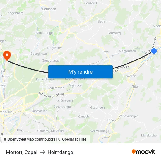 Mertert, Copal to Helmdange map