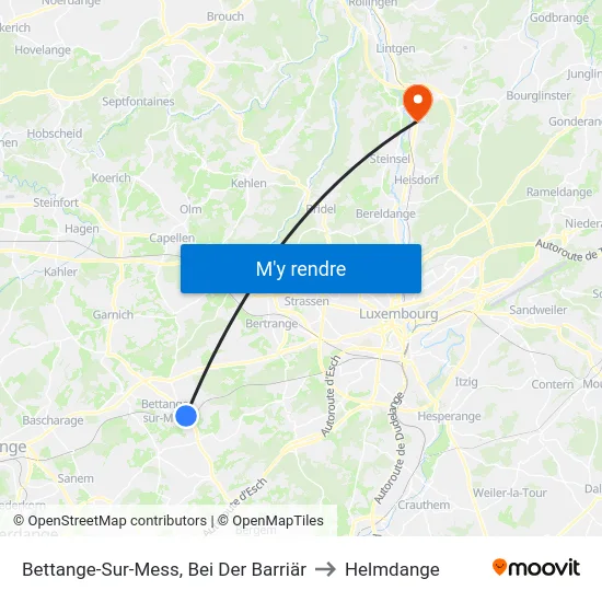 Bettange-Sur-Mess, Bei Der Barriär to Helmdange map