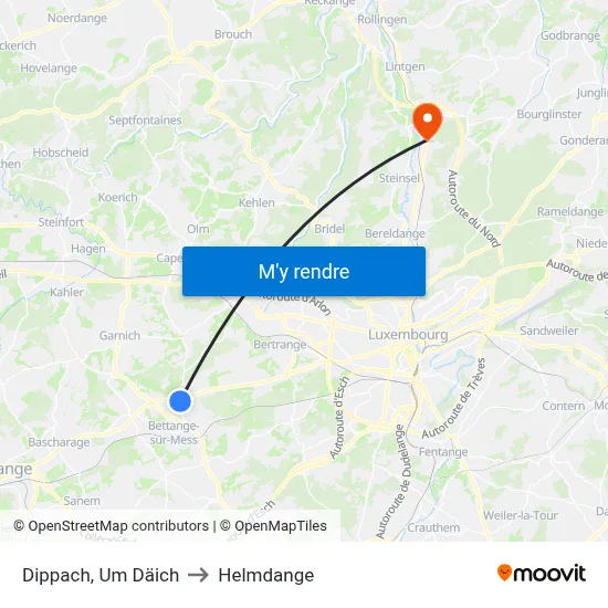Dippach, Um Däich to Helmdange map