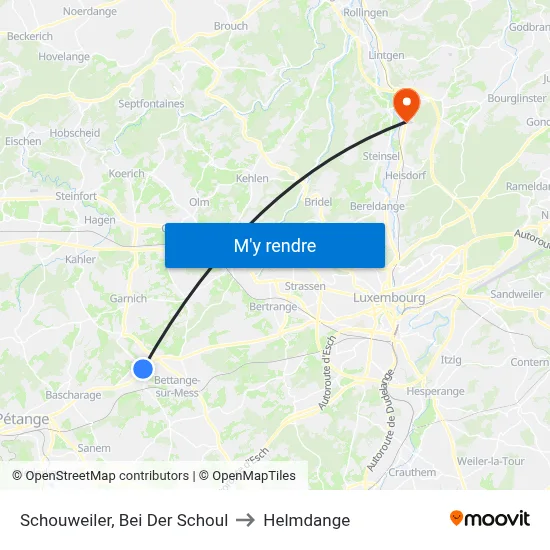 Schouweiler, Bei Der Schoul to Helmdange map