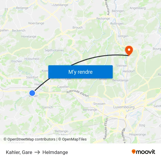 Kahler, Gare to Helmdange map
