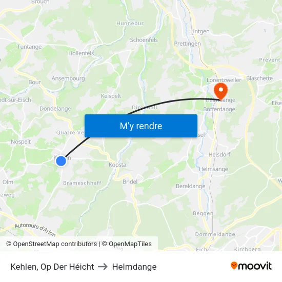 Kehlen, Op Der Héicht to Helmdange map