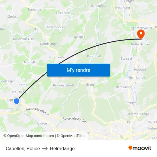 Capellen, Police to Helmdange map