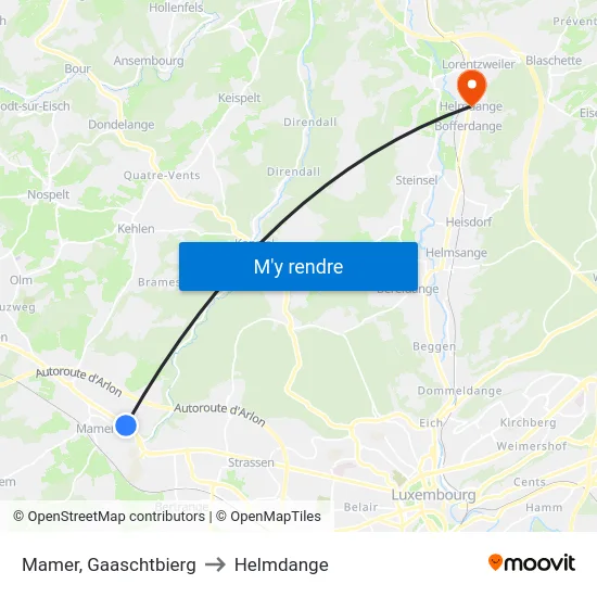Mamer, Gaaschtbierg to Helmdange map
