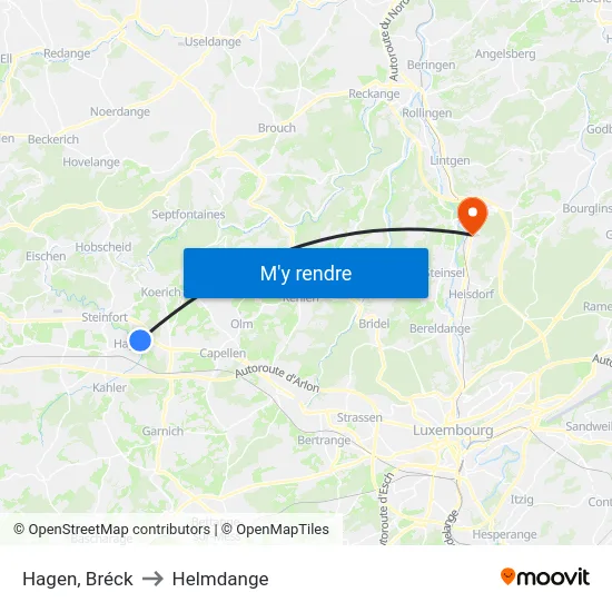 Hagen, Bréck to Helmdange map