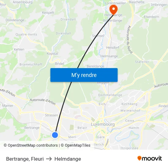 Bertrange, Fleuri to Helmdange map