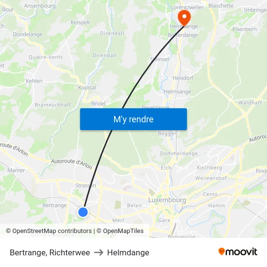 Bertrange, Richterwee to Helmdange map