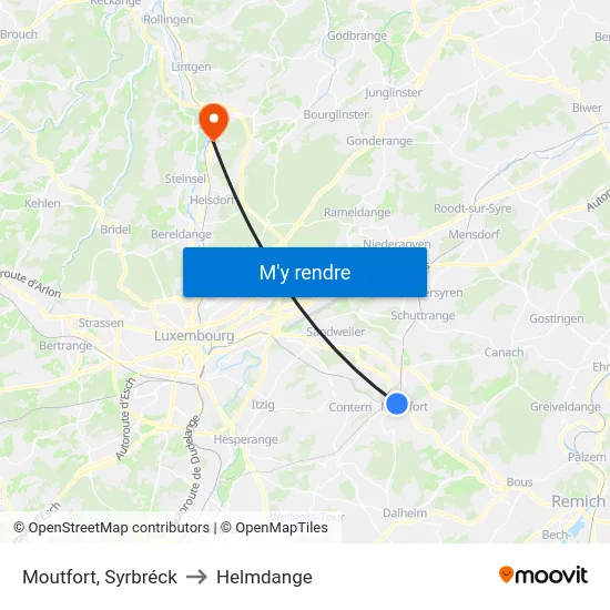 Moutfort, Syrbréck to Helmdange map