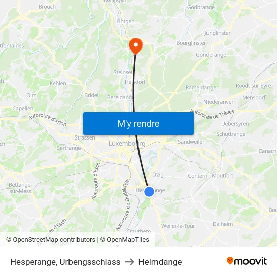 Hesperange, Urbengsschlass to Helmdange map