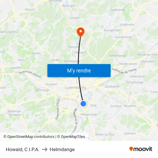 Howald, C.I.P.A. to Helmdange map