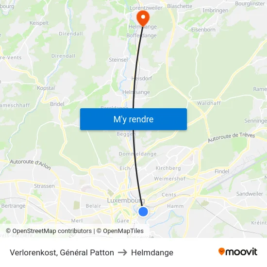 Verlorenkost, Général Patton to Helmdange map