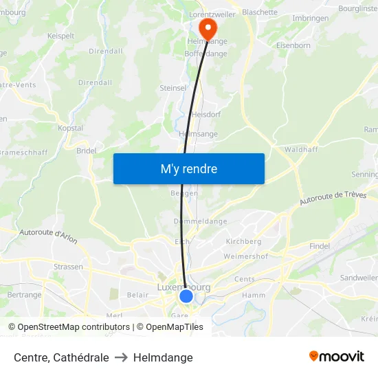 Centre, Cathédrale to Helmdange map