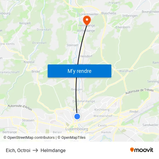 Eich, Octroi to Helmdange map