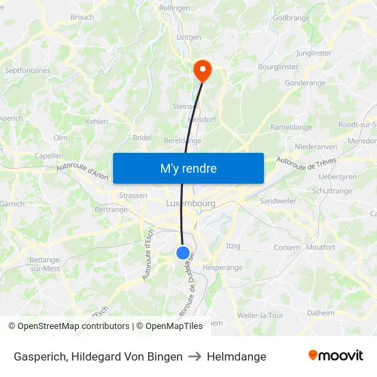 Gasperich, Hildegard Von Bingen to Helmdange map